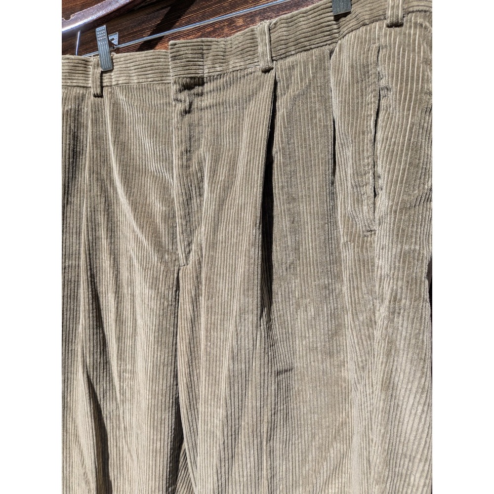 Vtg Brooks Brothers Elliot Corduroy Pants Mens 36x27* Tan Pleated Classic Preppy